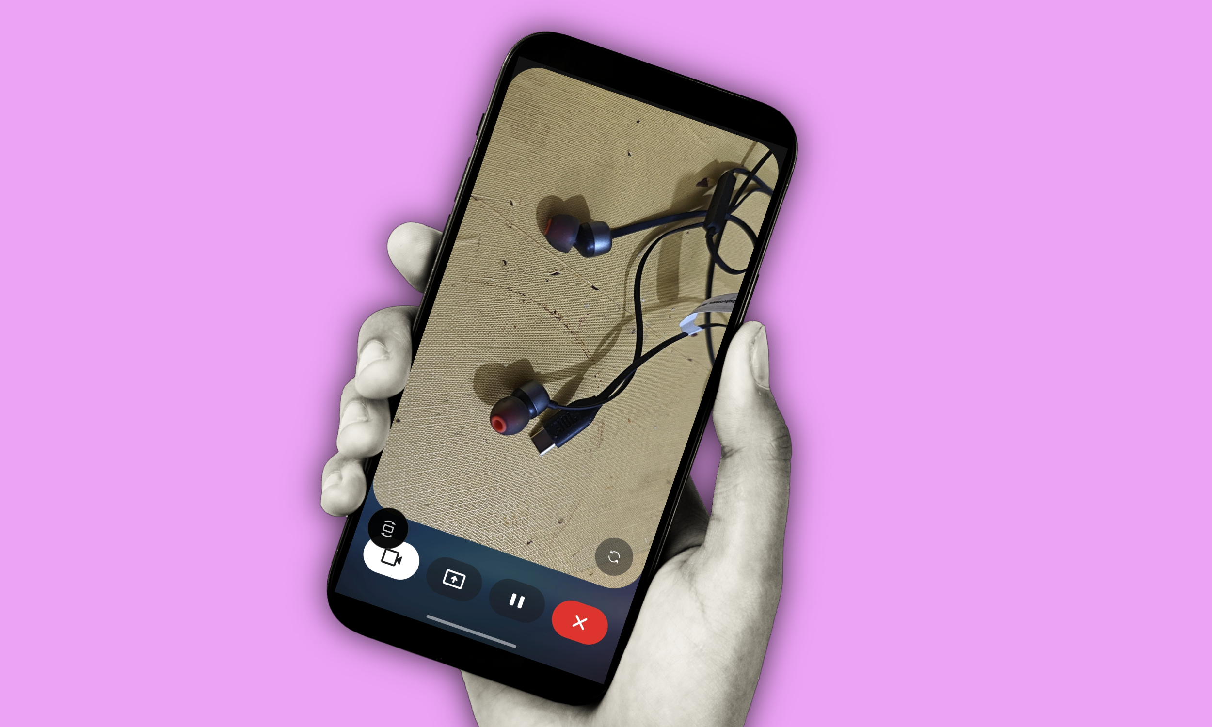 Identification du casque utilisant Gemini Live avec partage d'écran et caméra.