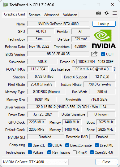 RTX 4080 GPU-Z