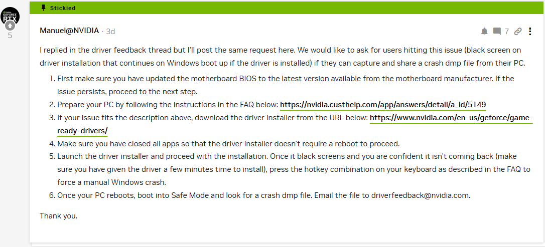 Manuel NVIDIA RTX 5060 bricking