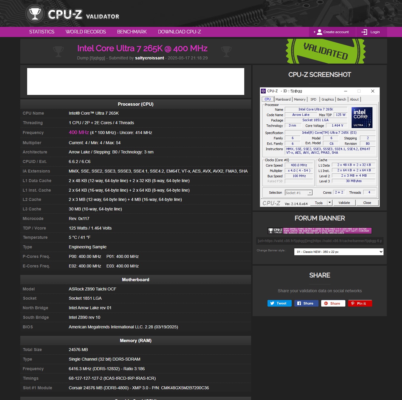CPU-Z 12832 MTs