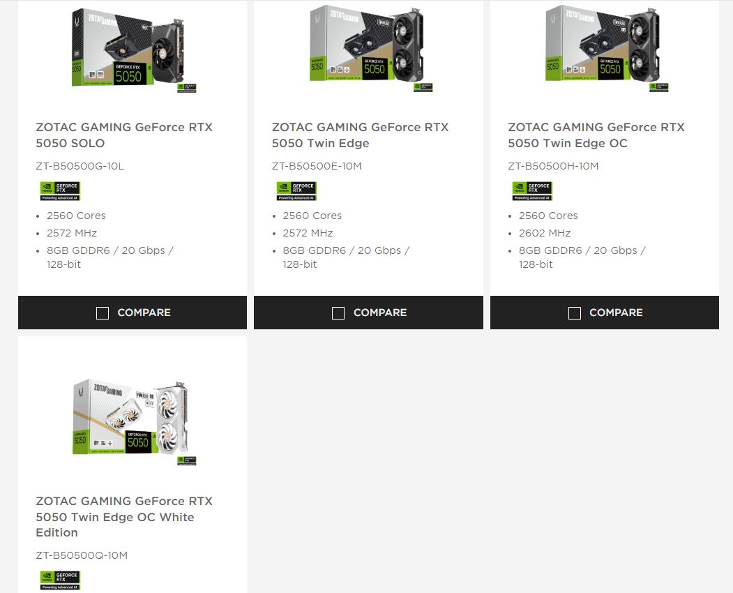 ZOTAC RTX 5050 Editions