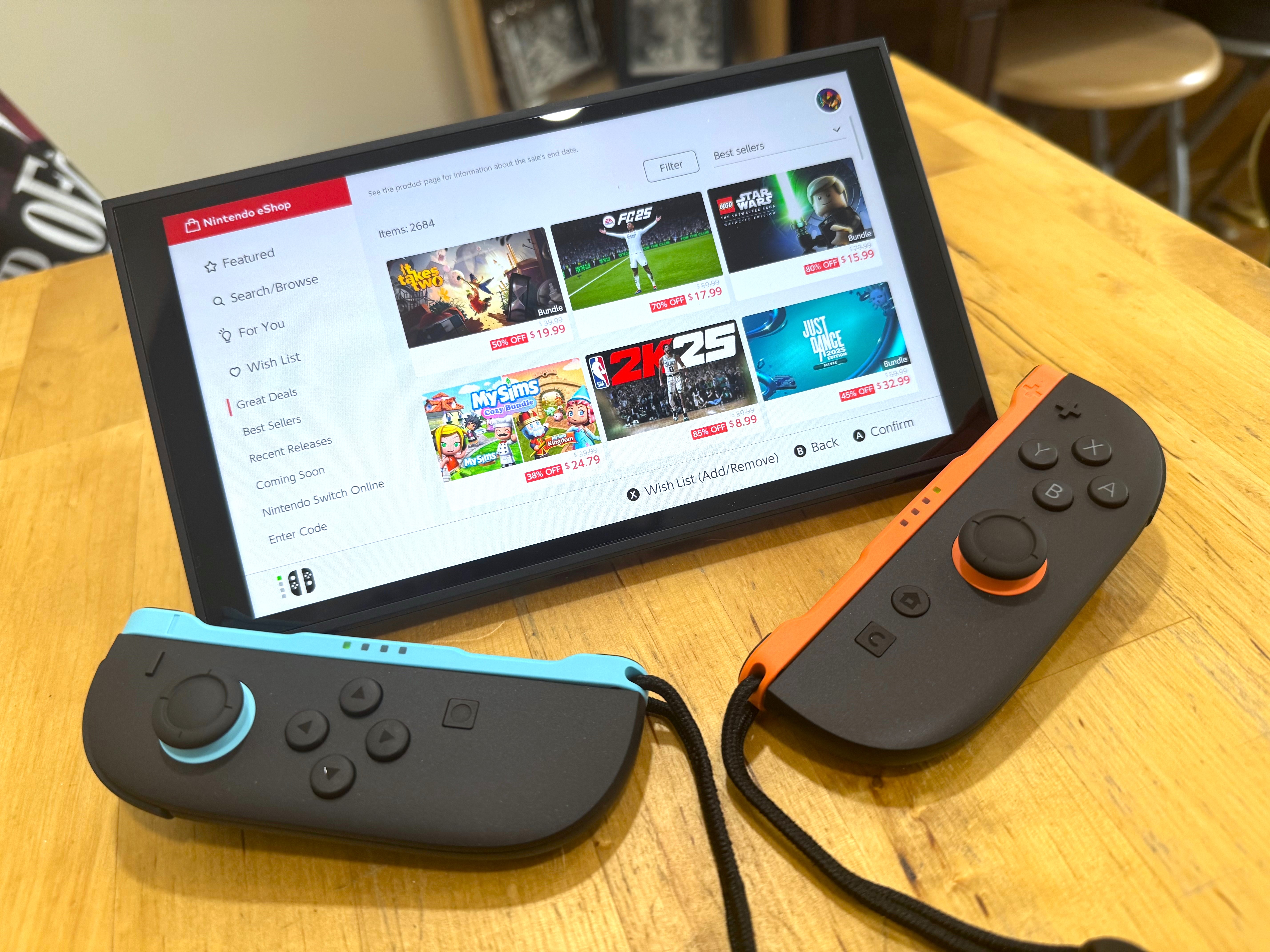 L'eShop Nintendo apparaît sur un écran Switch 2.