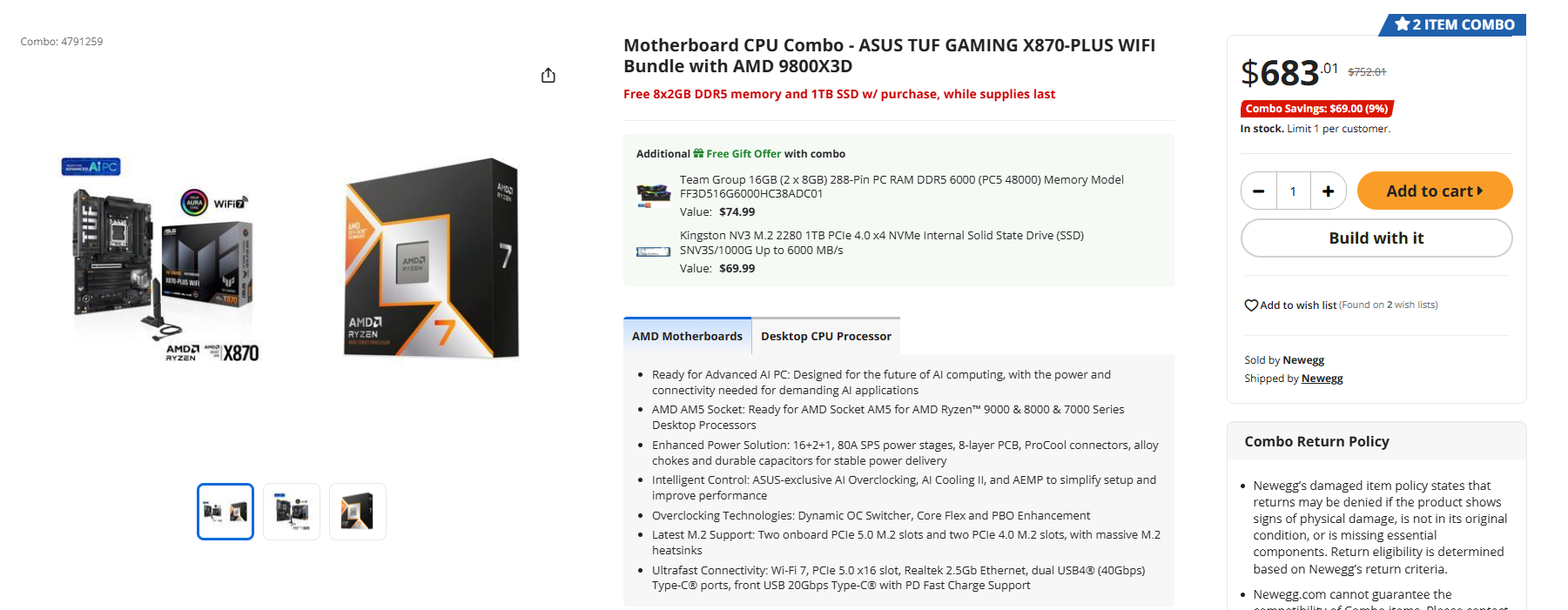 Ryzen 9800X3D combo 1