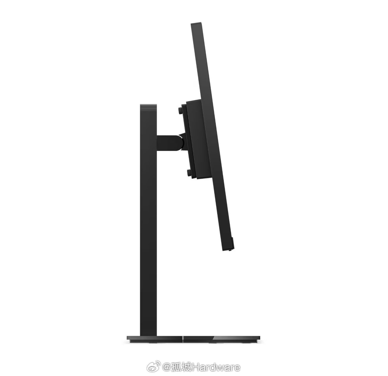 Vue latérale d'un moniteur moderne et épuré sur un socle, mettant en valeur son profil mince.