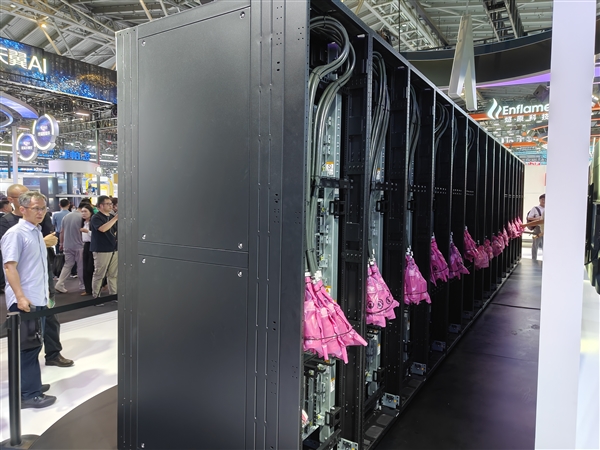 AI servers on display at a tech expo, highlighting data center advancements and technology innovations.