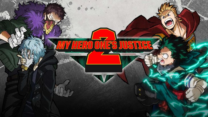 My Hero One's Justice 2 game cover with four anime characters in action poses.