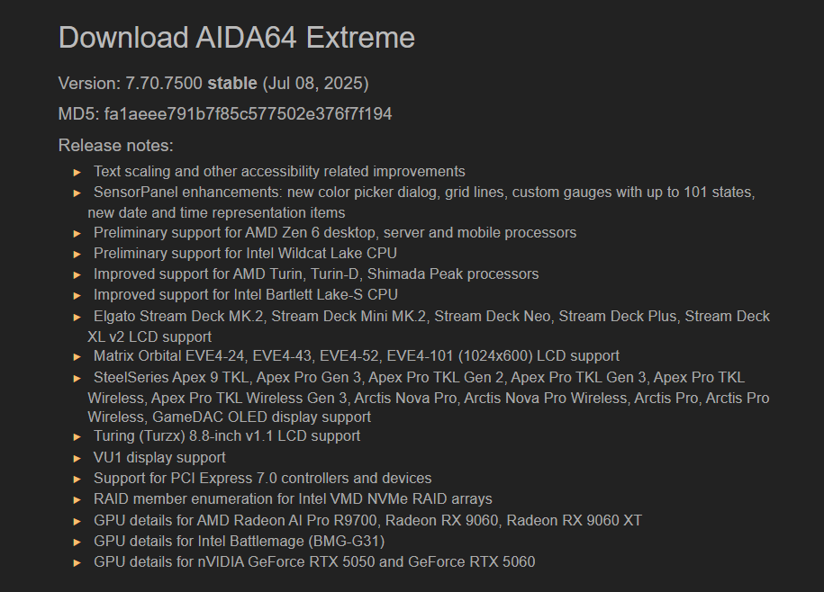 AIDA64 Extreme 7.700.7500