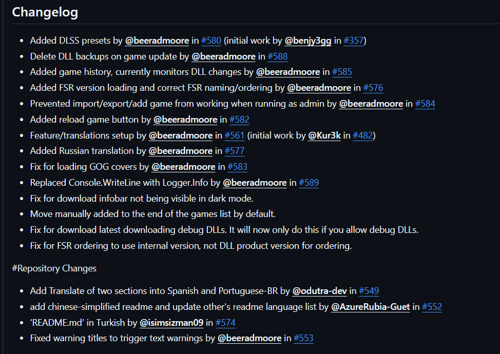 Changelog DLSS Swapper v1.2