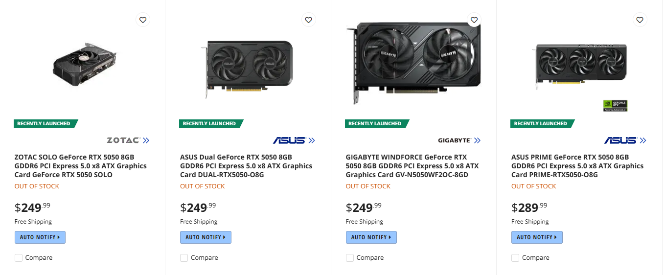 Newegg RTX 5050