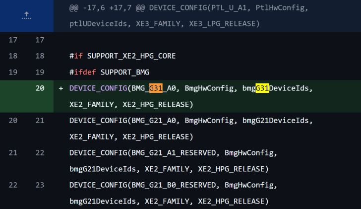 Code snippet showing device configuration with highlighted changes in GitHub.