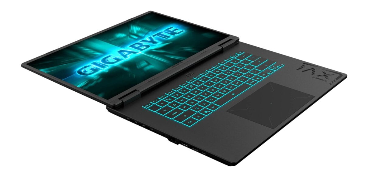 Gigabyte Gaming A16 laptop flat.
