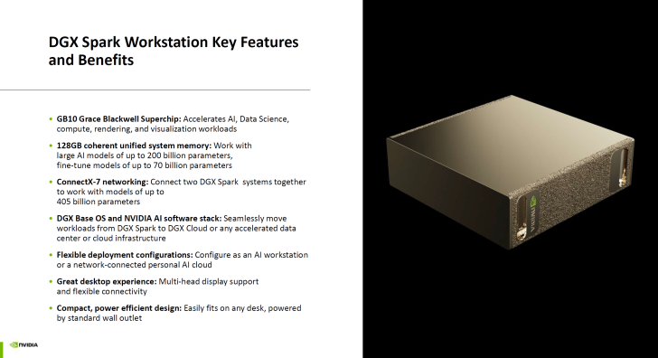 NVIDIA DGX Spark Workstation, dotée de puissantes capacités AI et d'un design compact.