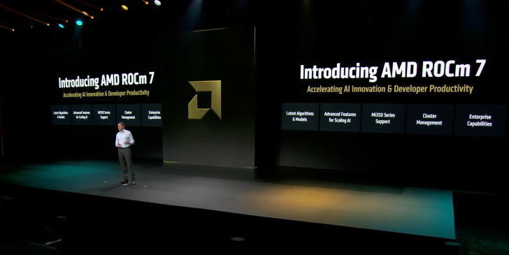 Présentation de l'AMD ROCm 7 sur les innovations en IA et les fonctionnalités de productivité des développeurs.