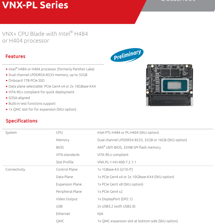 Carte mère SFF d'ADLINK avec processeurs Intel Panther Lake