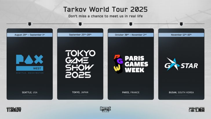 Tarkov World Tour 2025 schedule: PAX, Tokyo, Paris, Busan. Meet us in real life!