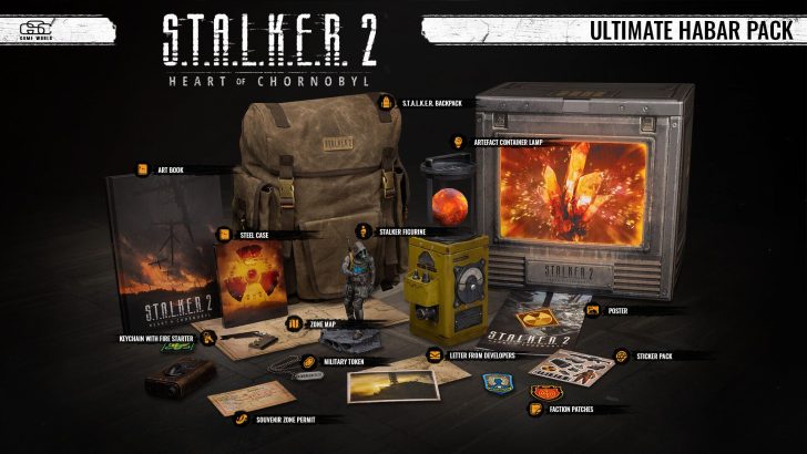 STALKER 2 Ultimate Habar Pack: sac à dos, figurine, livre d'art, patchs, et plus.