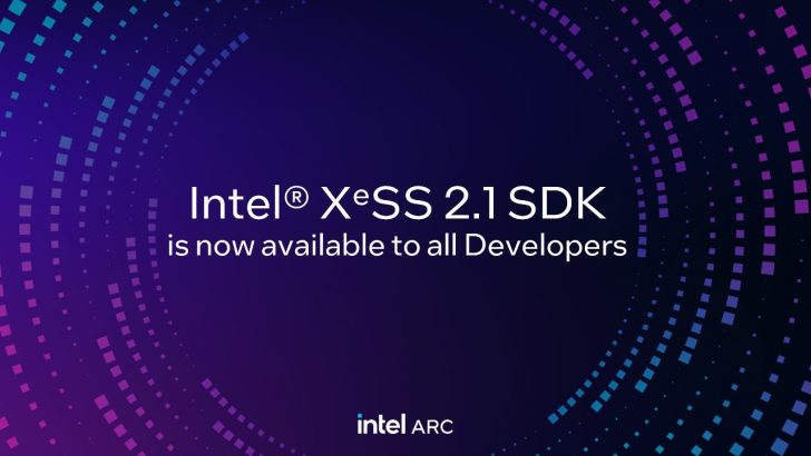 Intel XeSS 2.1 SDK disponible pour les développeurs, fond technologique coloré.