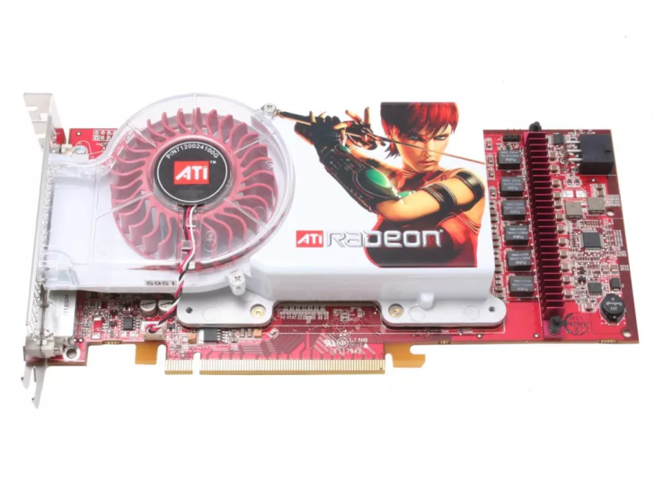 Carte graphique ATI Radeon avec illustration.