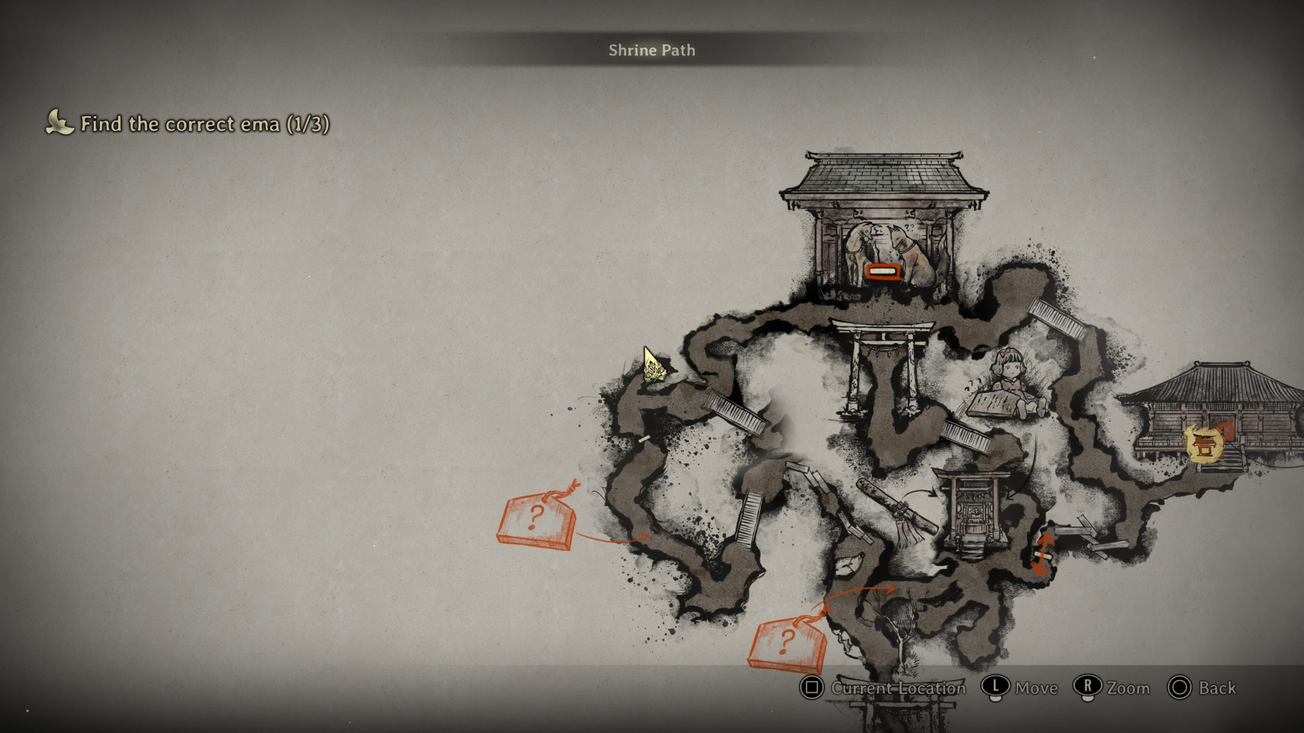 Écran de carte du jeu avec des instructions concernant les plaques ema.