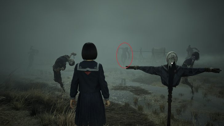 Emplacement du deuxième épouvantail.