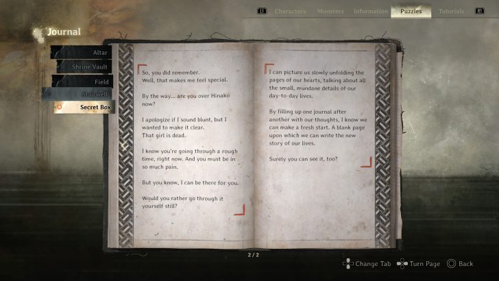 Écran de journal avec texte.