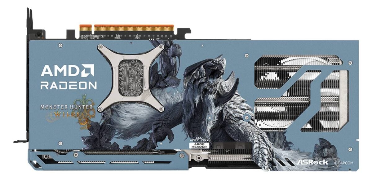 ASRock AMD Radeon RX 9070 XT Monster Hunter Wilds Edition back.