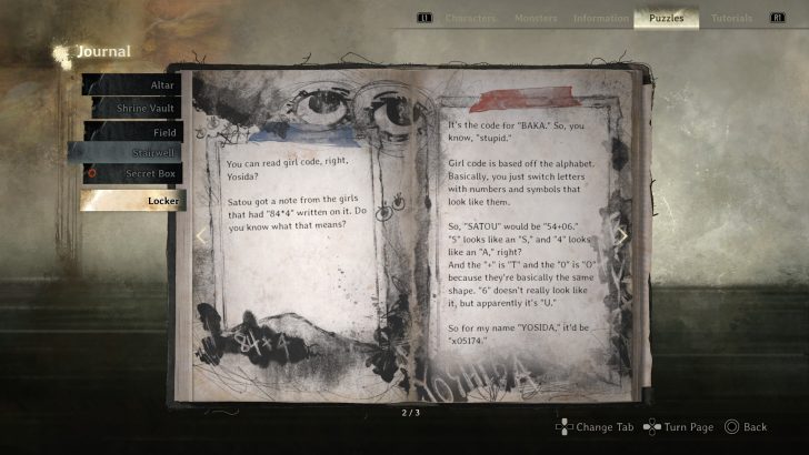 Capture d'écran montrant un code de puzzle