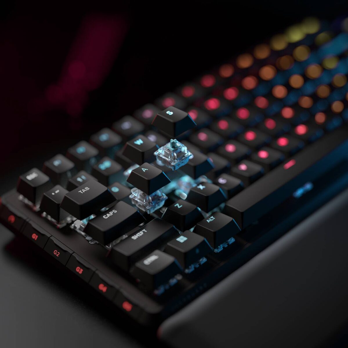 Corsair Vanguard Pro 96 Hall Effect gaming keyboard switches.