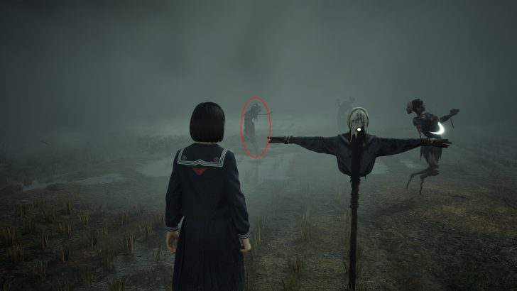 Emplacement du premier épouvantail.