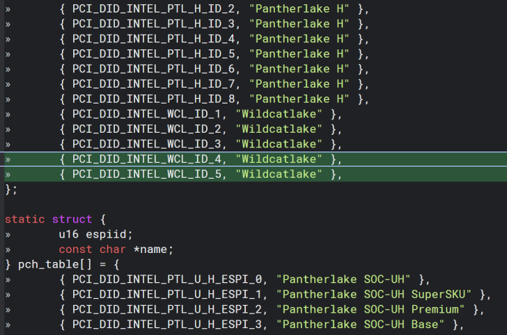 Configurations CPU Panther Lake
