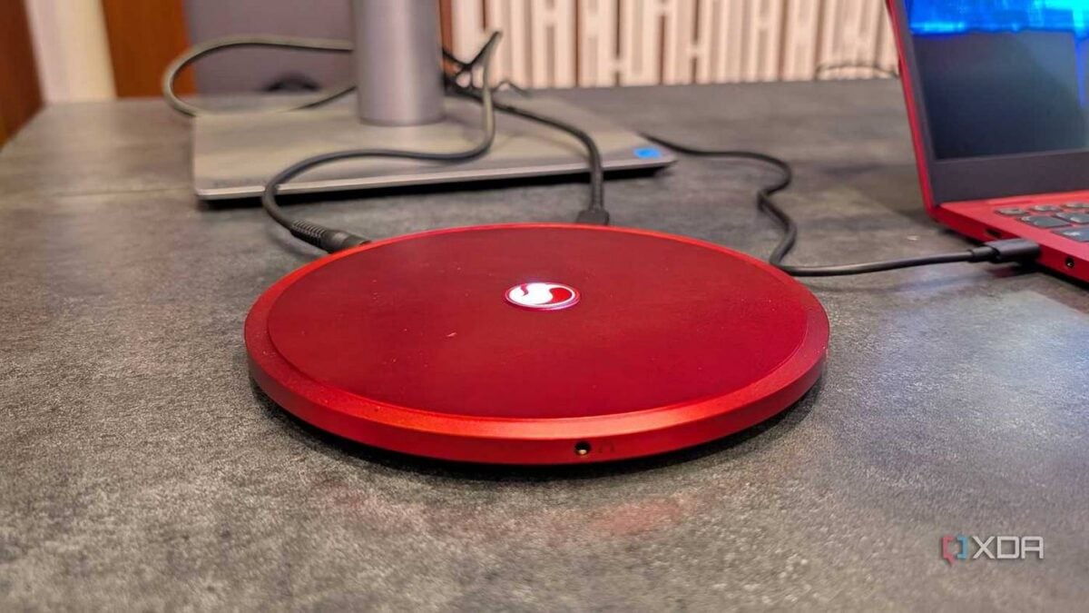 Qualcomm disk-looking slim PC.