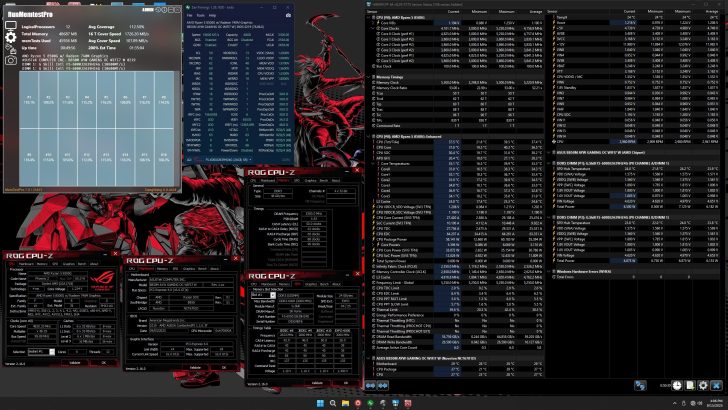 Moniteur avec CPUID et autres outils de surveillance du système.