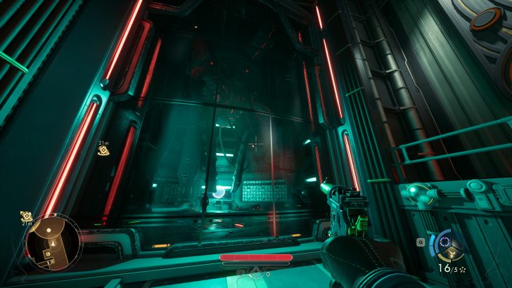 Scène futuriste avec un environnement sci-fi.