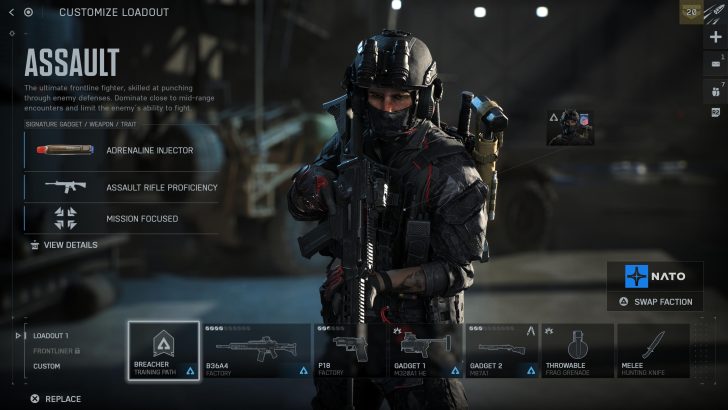 Meilleure configuration d’équipement pour la classe Assaut.