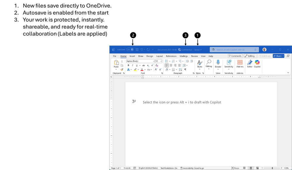 OneDrive 'Cloud first' saving in action