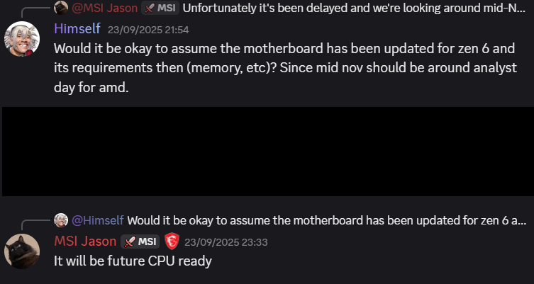 Support des processeurs Zen 6 sur les cartes mères AM5 de MSI