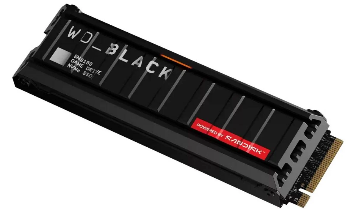 Western Digital WD_Black SN8100 Gen 5 SSD with heatsink.