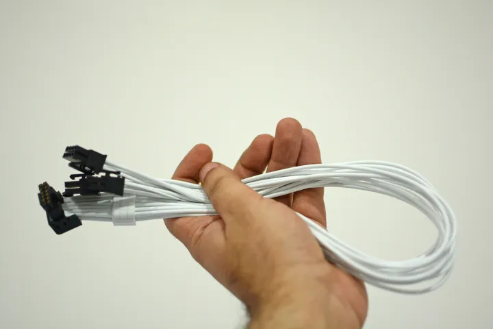 A Moddiy 12V-2x6 16-pin power cable with ultra-soft silicone finish