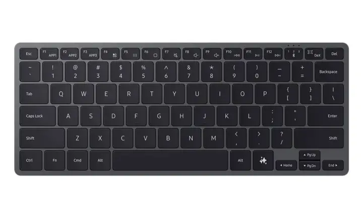Samsung Smart Keyboard on white background.