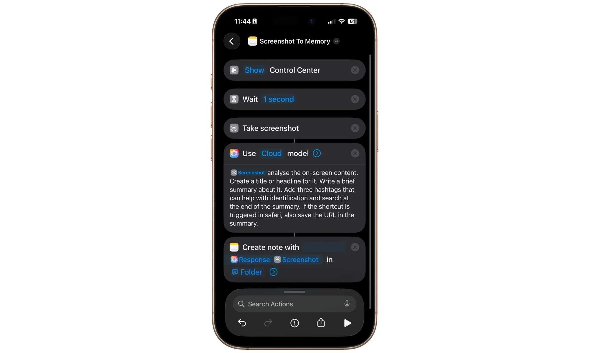 Création de raccourci sur un iPhone.