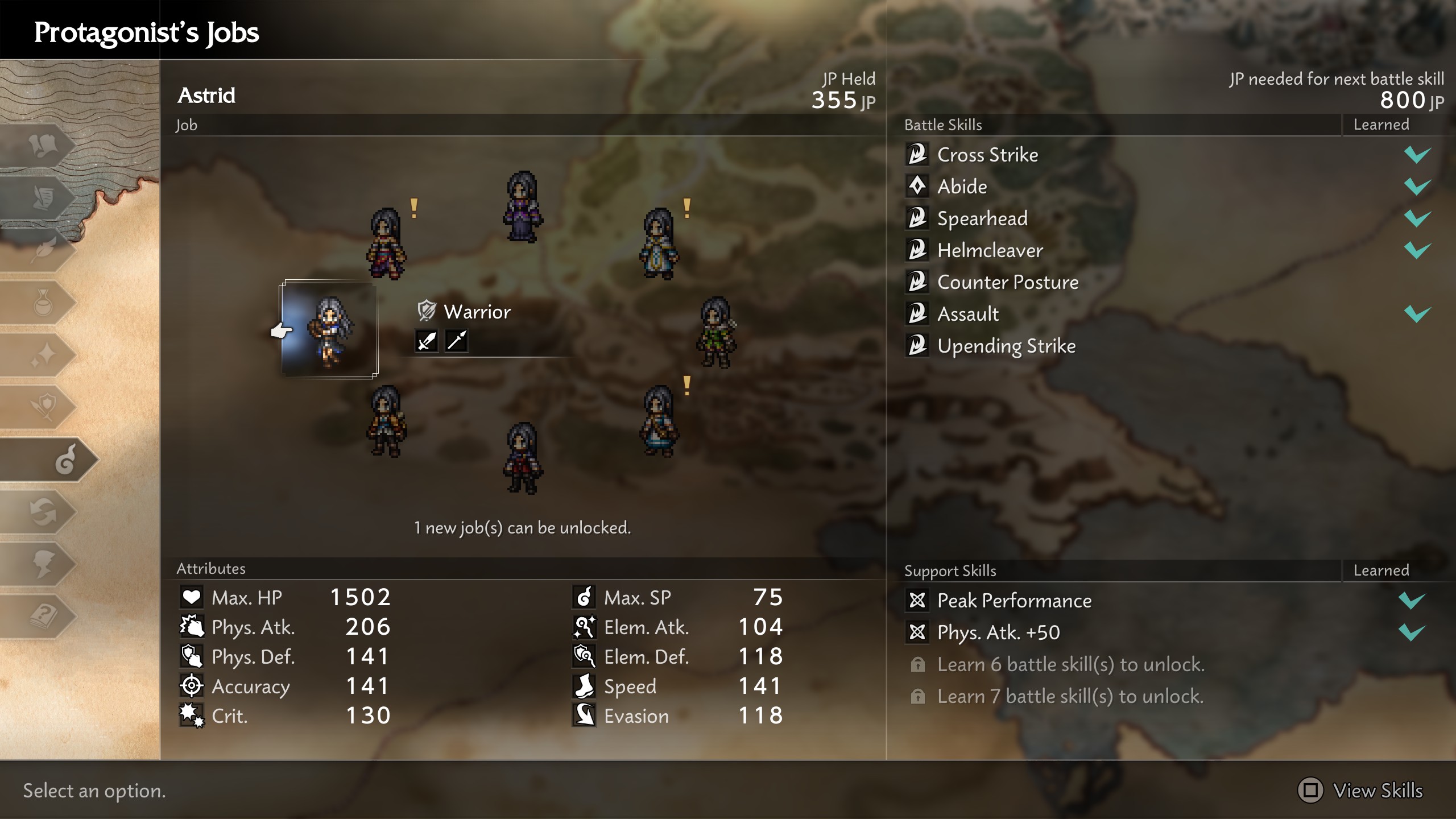 Les Jobs du protagoniste