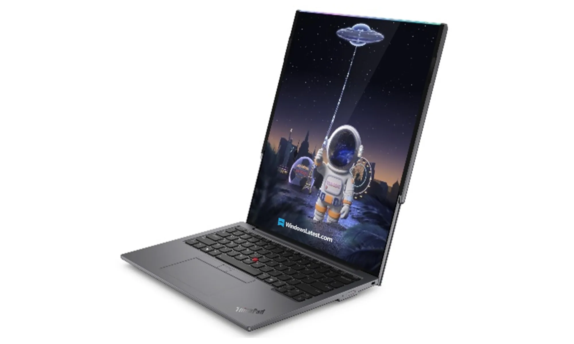 Concept Lenovo ThinkPad Rollable XD avec écran étendu.