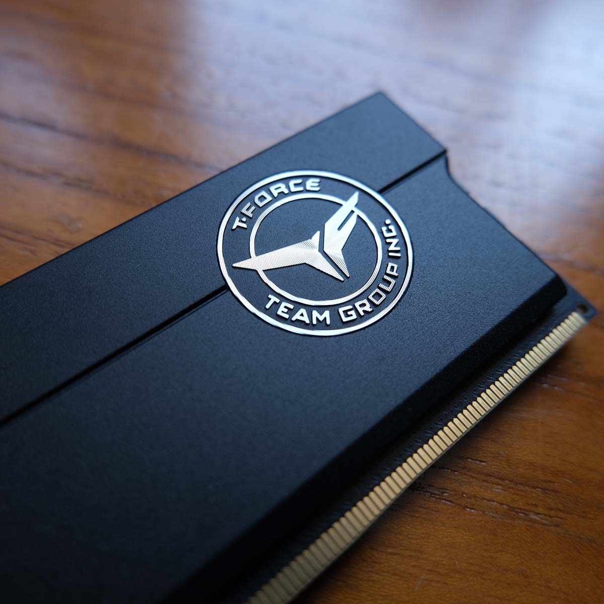 Focus sur le logo de T-Force sur la T-Force Xtreem CKD DDR5.