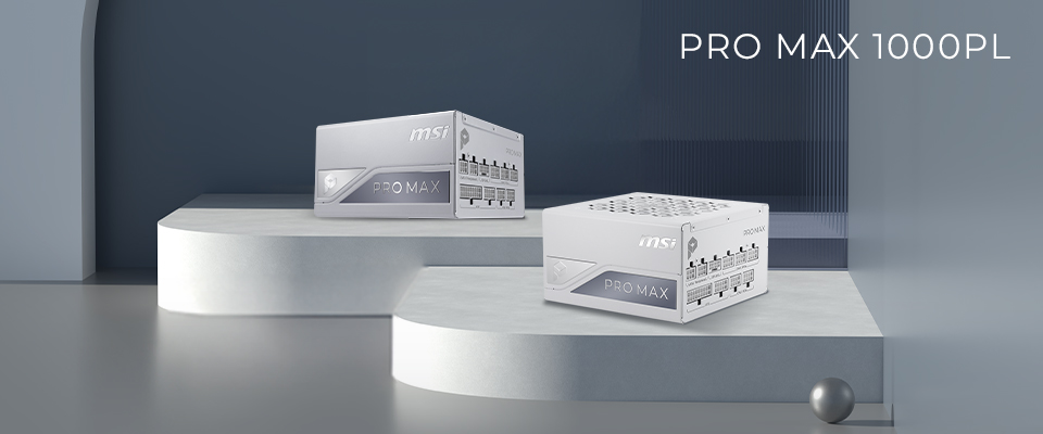 Unités d'alimentation PRO MAX 1000PL exposées.