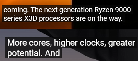 Annonce mentionnant que la prochaine génération de processeurs Ryzen 9000 X3D est en route.