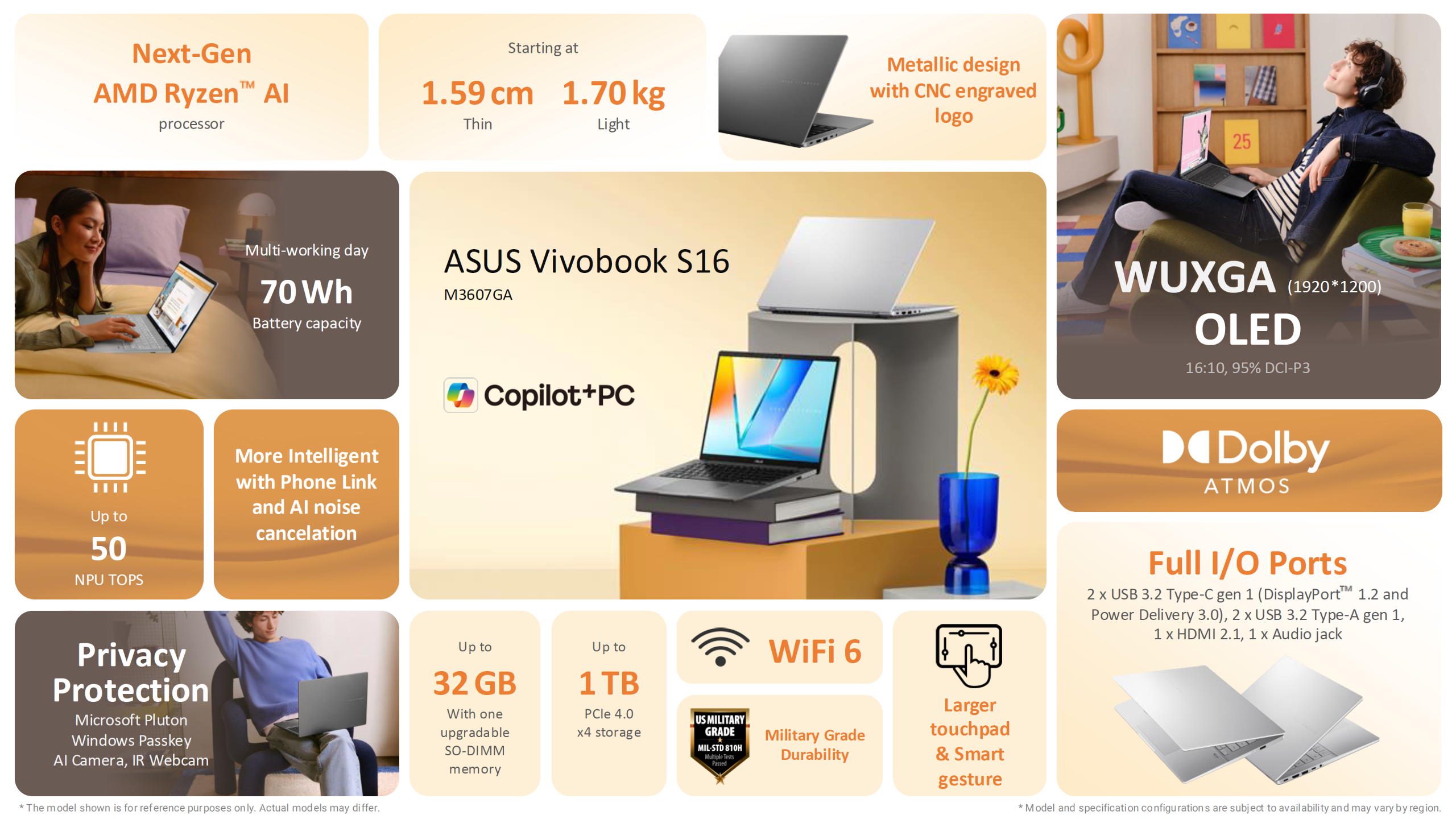 ASUS Vivobook S16 avec des fonctionnalités avancées.