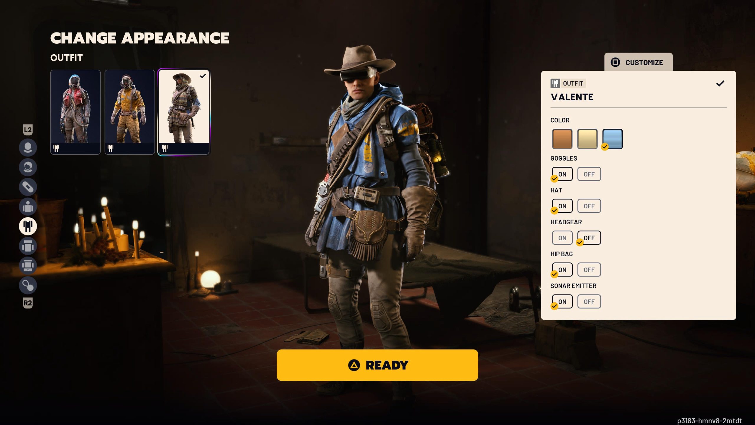 Un personnage dans 'Starfield' dans le menu de personnalisation.