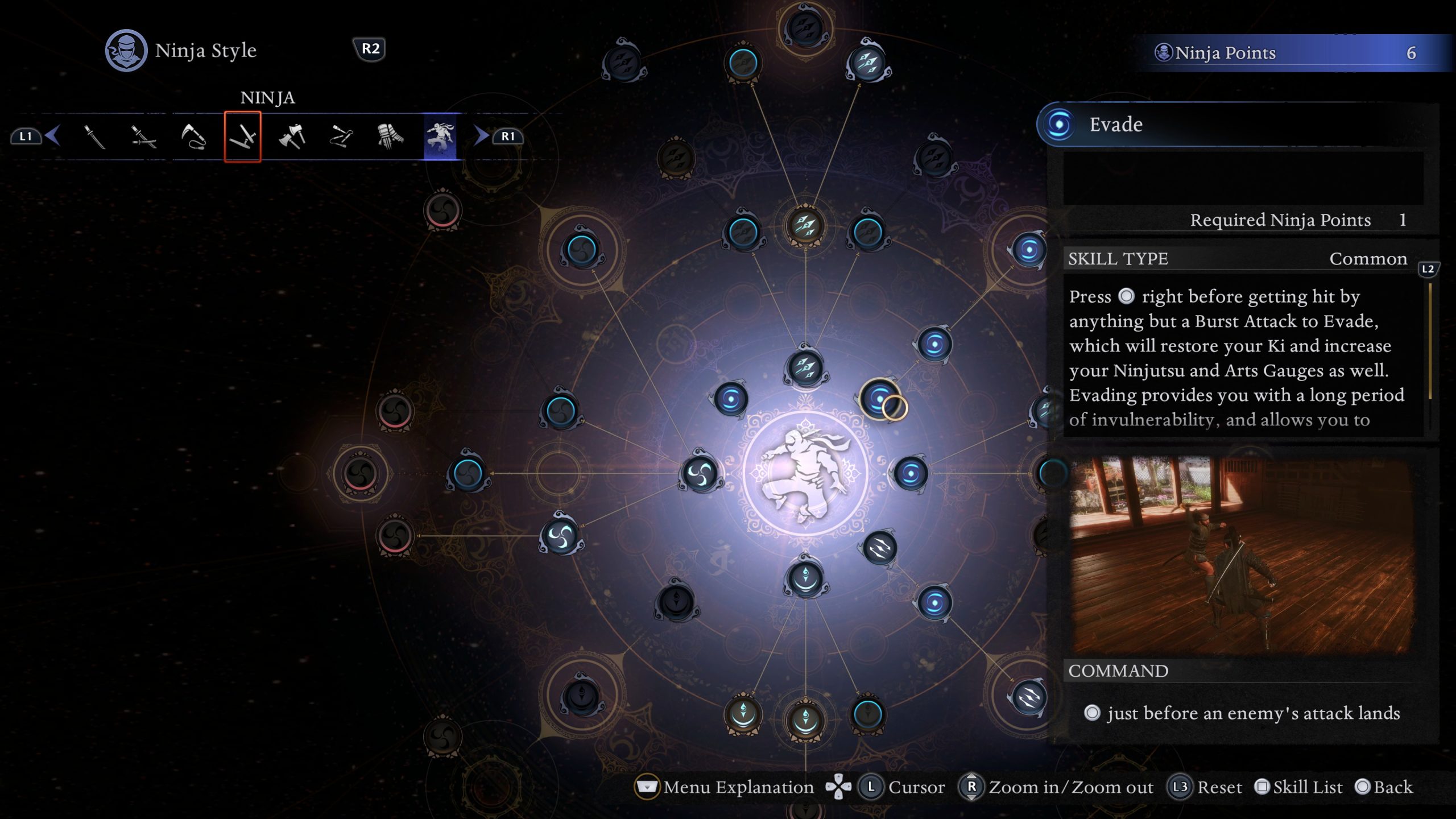 Technique 'Esquiver' dans Nioh 3