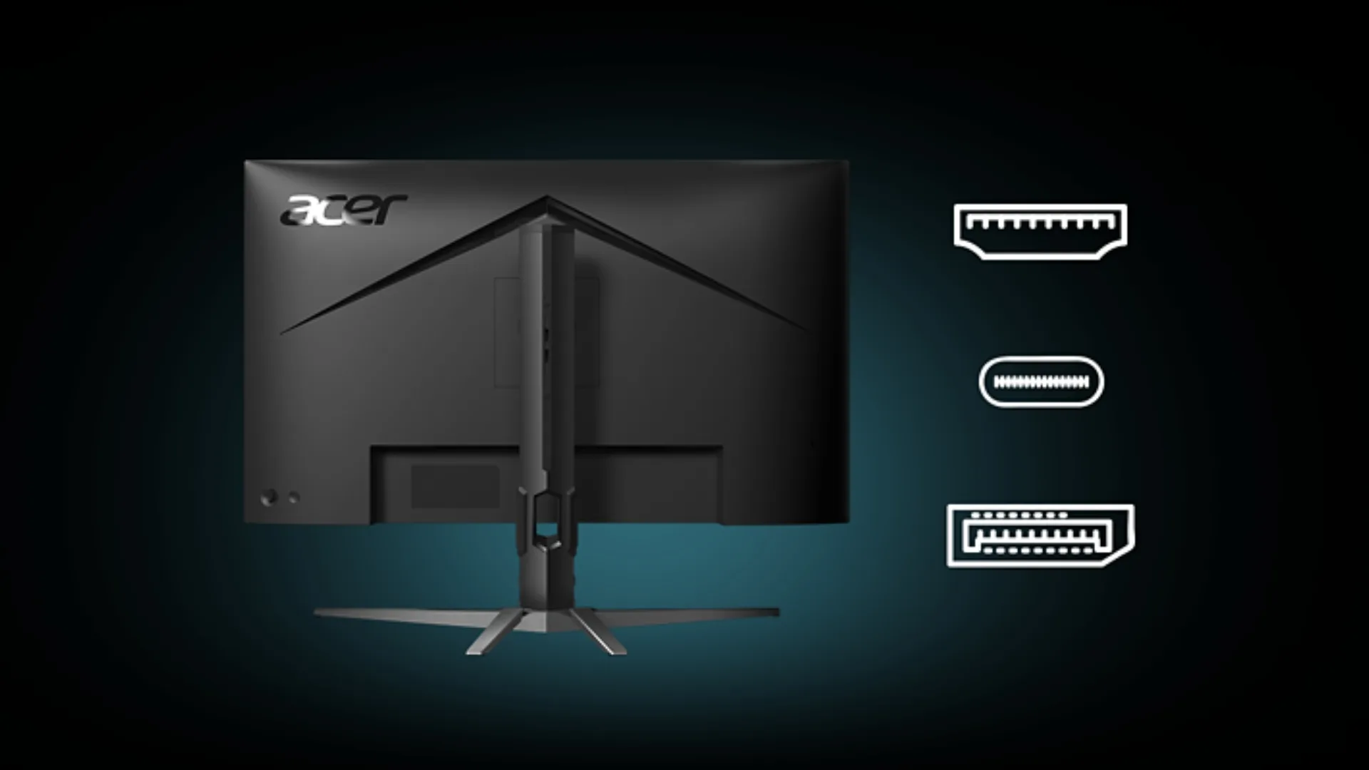 Acer Predator 1,000Hz gaming monitor connectivity options.