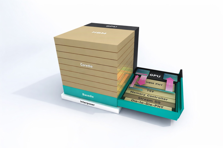 Diagramme d'architecture GPU incluant HBM.